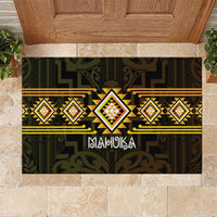 Aotearoa Atua Mahuika Rubber Doormat Maori Goddess Of Fire Taniko Motifs LT14 Yellow - Polynesian Pride