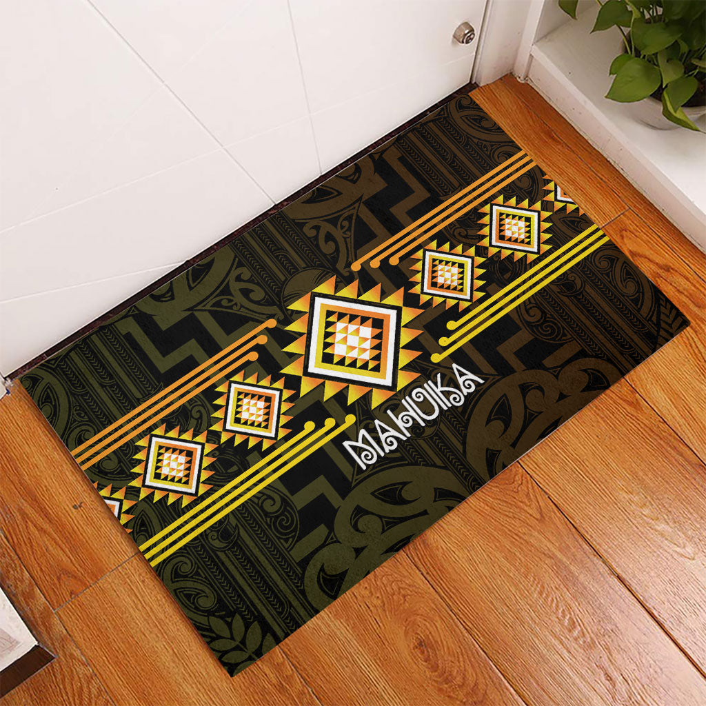 Aotearoa Atua Mahuika Rubber Doormat Maori Goddess Of Fire Taniko Motifs LT14 - Polynesian Pride