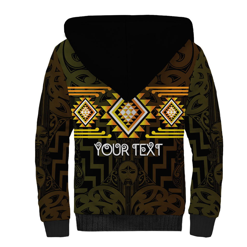 Aotearoa Atua Mahuika Personalised Sherpa Hoodie Maori Goddess Of Fire Taniko Motifs LT14 - Polynesian Pride