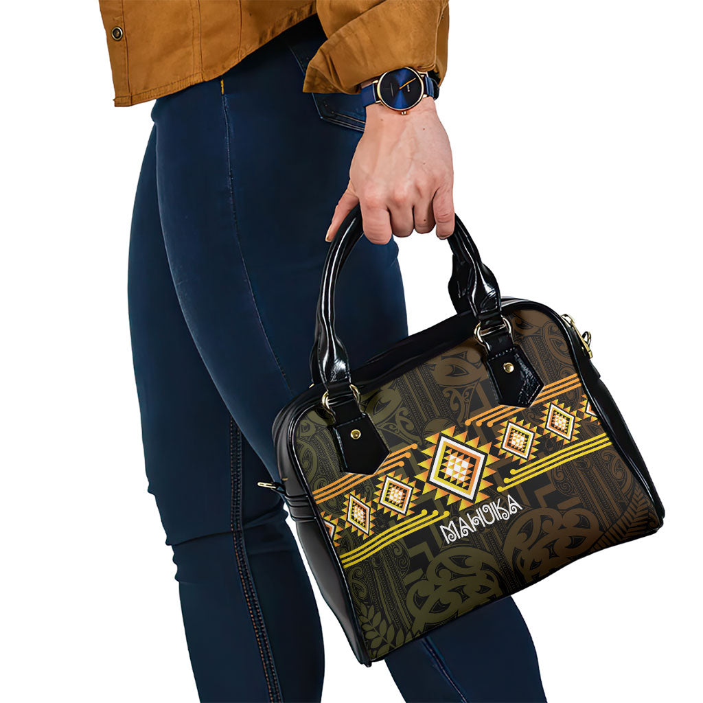 Aotearoa Atua Mahuika Shoulder Handbag Maori Goddess Of Fire Taniko Motifs LT14 - Polynesian Pride