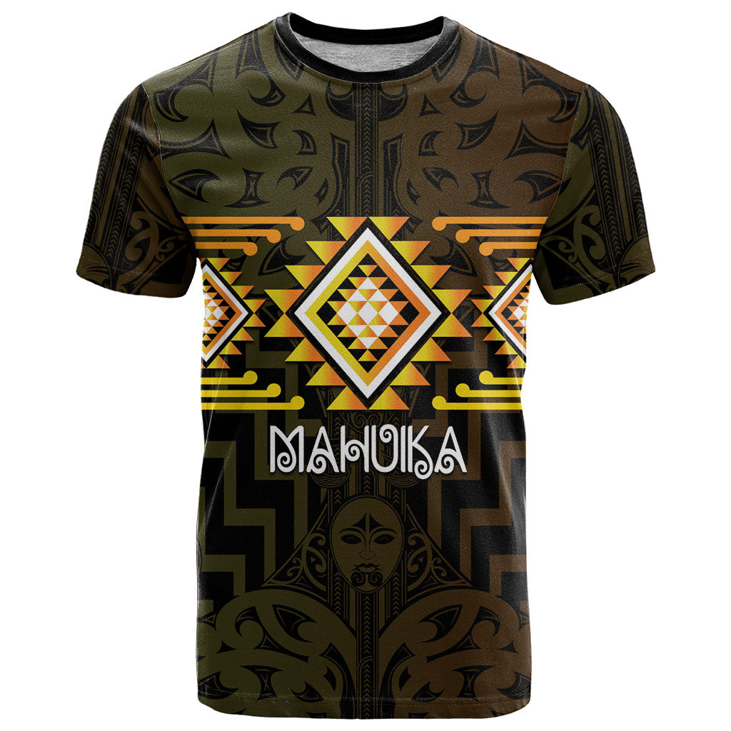 Aotearoa Atua Mahuika Personalised T Shirt Maori Goddess Of Fire Taniko Motifs LT14 Yellow - Polynesian Pride