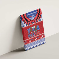 Toa Samoa Rugby Christmas Canvas Wall Art Ula Fala Samoan Pattern Red - Polynesian Pride