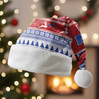 Toa Samoa Rugby Christmas Santa Hat Ula Fala Samoan Pattern Red - Polynesian Pride