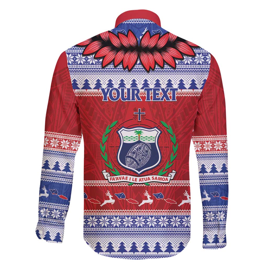 Personalised Toa Samoa Rugby Christmas Family Matching Short Sleeve Bodycon Dress and Hawaiian Shirt Ula Fala Samoan Pattern Red - Polynesian Pride