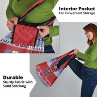 Toa Samoa Rugby Christmas Grocery Bag Ula Fala Samoan Pattern Red - Polynesian Pride