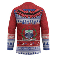 Personalised Toa Samoa Rugby Christmas Hockey Jersey Ula Fala Samoan Pattern Red - Polynesian Pride