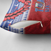 Toa Samoa Rugby Christmas Pillow Cover Ula Fala Samoan Pattern Red - Polynesian Pride