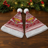 Tonga Rugby Christmas Santa Hat Mate Maa Tonga Ngatu Pattern - Polynesian Pride