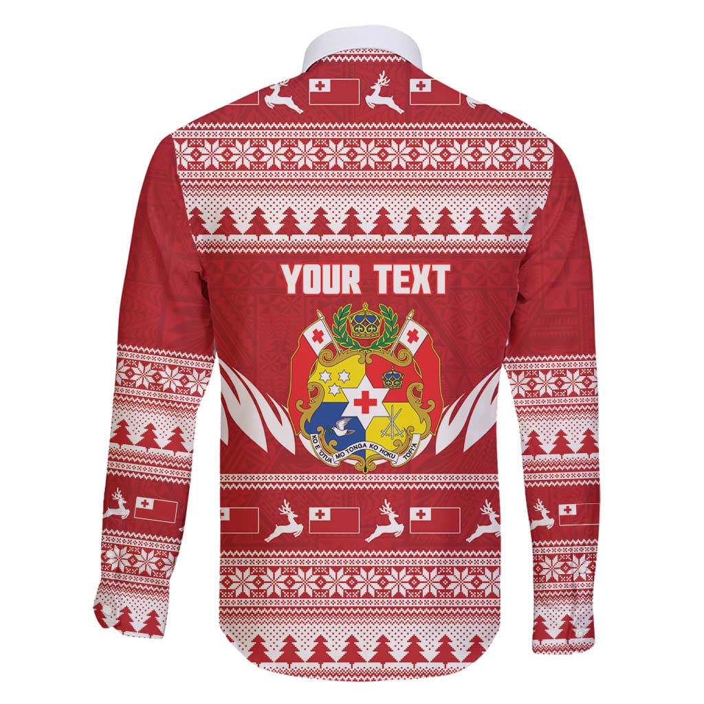 Personalised Tonga Rugby Christmas Family Matching Long Sleeve Bodycon Dress and Hawaiian Shirt Mate Maa Tonga Ngatu Pattern - Polynesian Pride