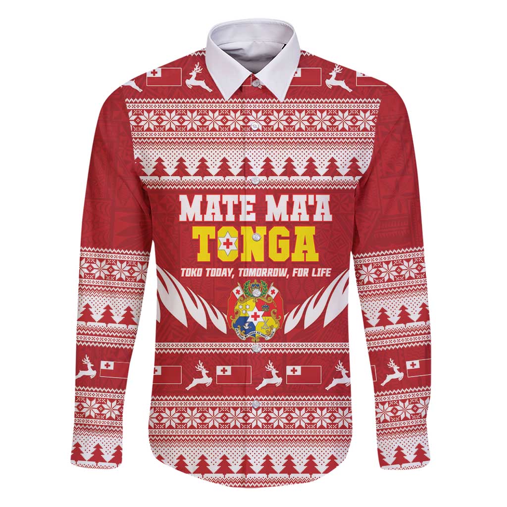 Personalised Tonga Rugby Christmas Family Matching Puletasi and Hawaiian Shirt Mate Maa Tonga Ngatu Pattern - Polynesian Pride