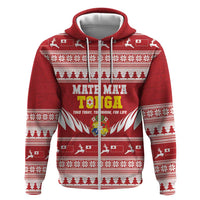 Personalised Tonga Rugby Christmas Hoodie Mate Maa Tonga Ngatu Pattern - Polynesian Pride