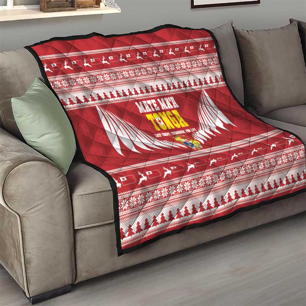 Tonga Rugby Christmas Quilt Mate Maa Tonga Ngatu Pattern - Polynesian Pride