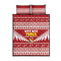 Tonga Rugby Christmas Quilt Bed Set Mate Maa Tonga Ngatu Pattern - Polynesian Pride