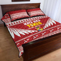 Tonga Rugby Christmas Quilt Bed Set Mate Maa Tonga Ngatu Pattern - Polynesian Pride