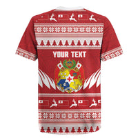 Personalised Tonga Rugby Christmas Rugby Jersey Mate Maa Tonga Ngatu Pattern - Polynesian Pride