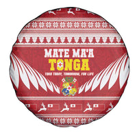 Tonga Rugby Christmas Spare Tire Cover Mate Maa Tonga Ngatu Pattern - Polynesian Pride