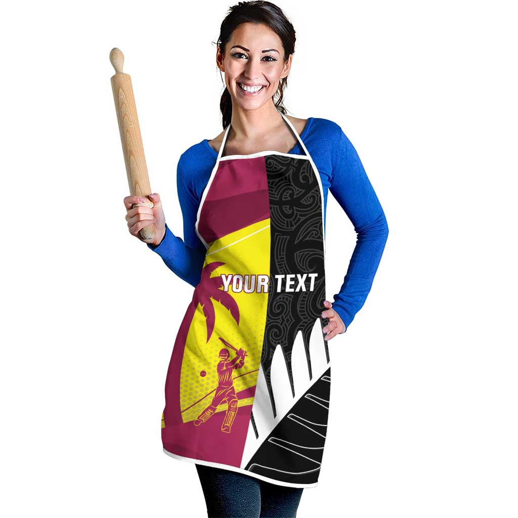 New Zealand and West Indies Cricket Custom Apron Black Cap Windies Together - Polynesian Pride