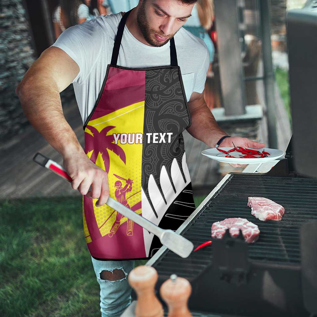 New Zealand and West Indies Cricket Custom Apron Black Cap Windies Together - Polynesian Pride