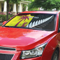 New Zealand and West Indies Cricket Custom Auto Sun Shade Black Cap Windies Together - Polynesian Pride