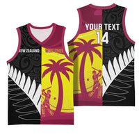 New Zealand and West Indies Cricket Custom Basketball Jersey Black Cap Windies Together - Polynesian Pride