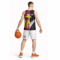 New Zealand and West Indies Cricket Custom Basketball Jersey Black Cap Windies Together - Polynesian Pride