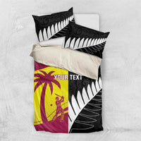 New Zealand and West Indies Cricket Custom Bedding Set Black Cap Windies Together - Polynesian Pride