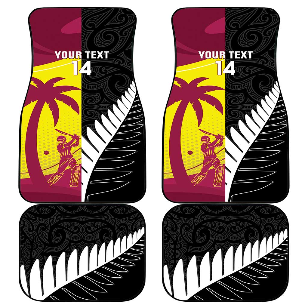 New Zealand and West Indies Cricket Custom Car Mats Black Cap Windies Together - Polynesian Pride