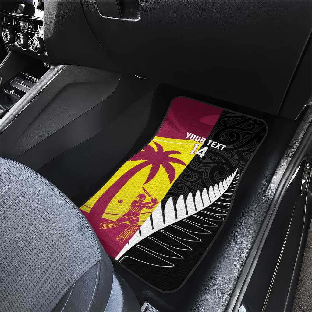 New Zealand and West Indies Cricket Custom Car Mats Black Cap Windies Together - Polynesian Pride