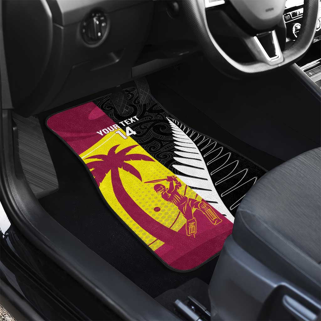 New Zealand and West Indies Cricket Custom Car Mats Black Cap Windies Together - Polynesian Pride