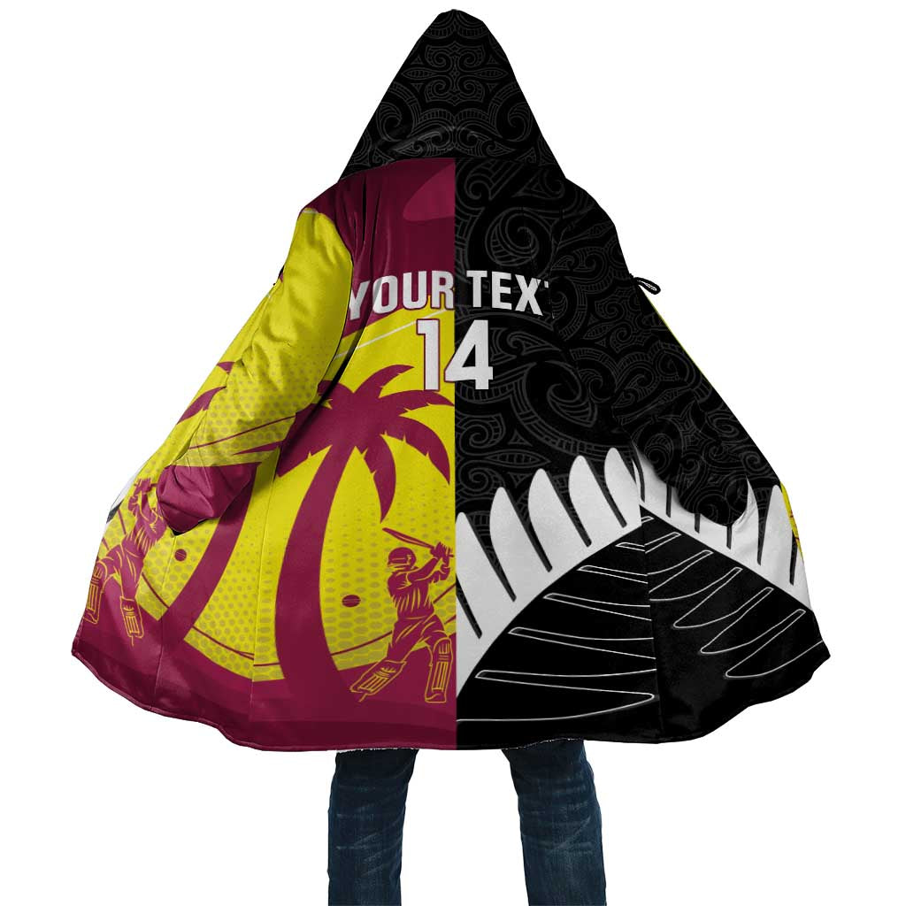 New Zealand and West Indies Cricket Custom Cloak Black Cap Windies Together - Polynesian Pride
