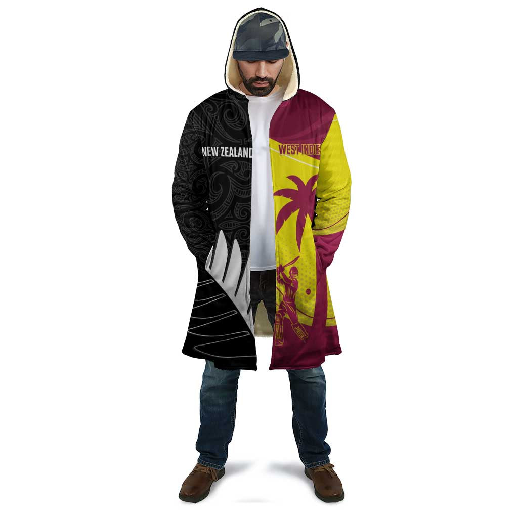 New Zealand and West Indies Cricket Custom Cloak Black Cap Windies Together - Polynesian Pride