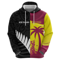 New Zealand and West Indies Cricket Custom Hoodie Black Cap Windies Together - Polynesian Pride