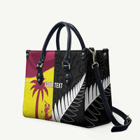 New Zealand and West Indies Cricket Custom Leather Bag Black Cap Windies Together - Polynesian Pride