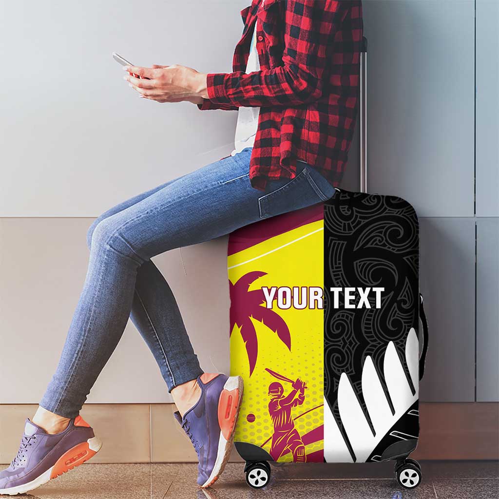 New Zealand and West Indies Cricket Custom Luggage Cover Black Cap Windies Together - Polynesian Pride