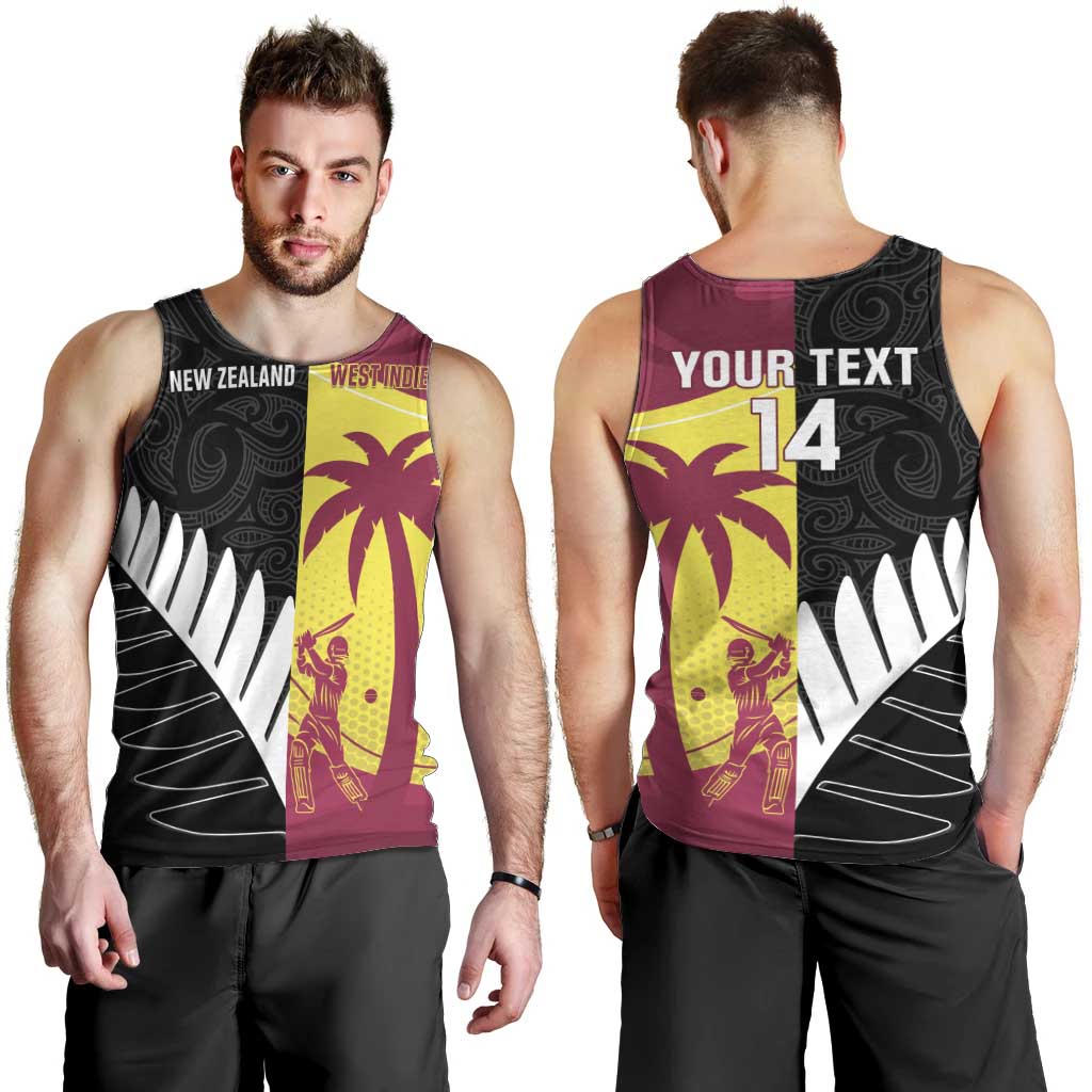 New Zealand and West Indies Cricket Custom Men Tank Top Black Cap Windies Together - Polynesian Pride