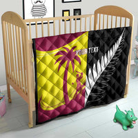 New Zealand and West Indies Cricket Custom Quilt Black Cap Windies Together - Polynesian Pride