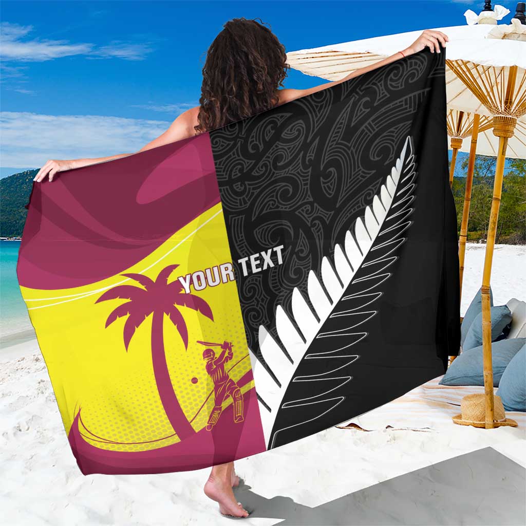 New Zealand and West Indies Cricket Custom Sarong Black Cap Windies Together - Polynesian Pride