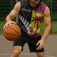 New Zealand and West Indies Cricket Custom Sleeveless Hoodie Black Cap Windies Together - Polynesian Pride