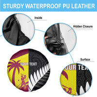 New Zealand and West Indies Cricket Custom Spare Tire Cover Black Cap Windies Together - Polynesian Pride