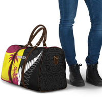 New Zealand and West Indies Cricket Custom Travel Bag Black Cap Windies Together - Polynesian Pride