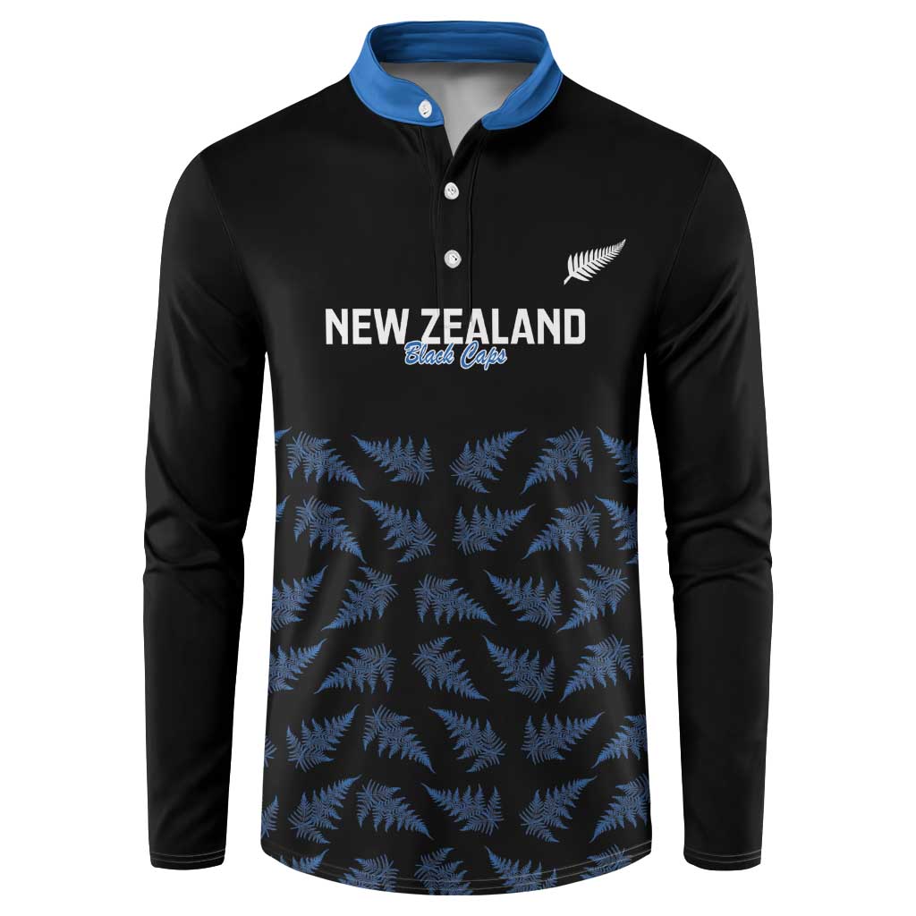 New Zealand Silver Fern Cricket Custom Button Sweatshirt Black Cap T20 Version - Polynesian Pride