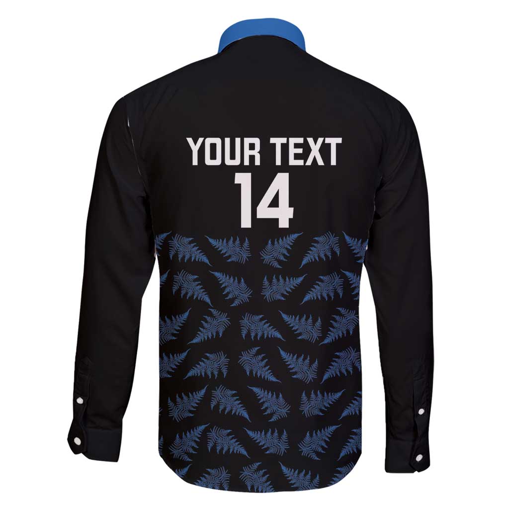 New Zealand Silver Fern Cricket Custom Family Matching Long Sleeve Bodycon Dress and Hawaiian Shirt Black Cap T20 Version - Polynesian Pride
