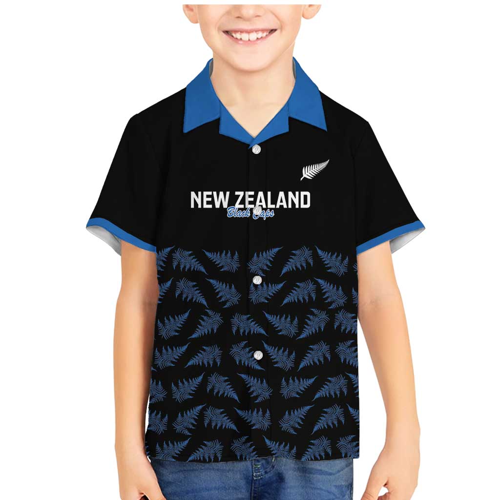 New Zealand Silver Fern Cricket Custom Family Matching Mermaid Dress and Hawaiian Shirt Black Cap T20 Version - Polynesian Pride