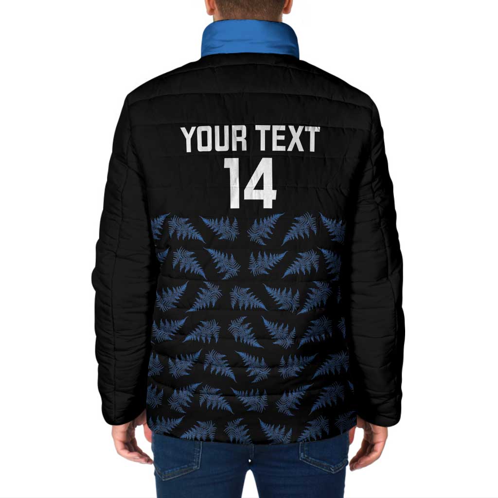 New Zealand Silver Fern Cricket Custom Padded Jacket Black Cap T20 Version - Polynesian Pride