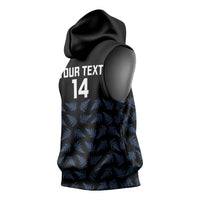 New Zealand Silver Fern Cricket Custom Sleeveless Hoodie Black Cap T20 Version - Polynesian Pride