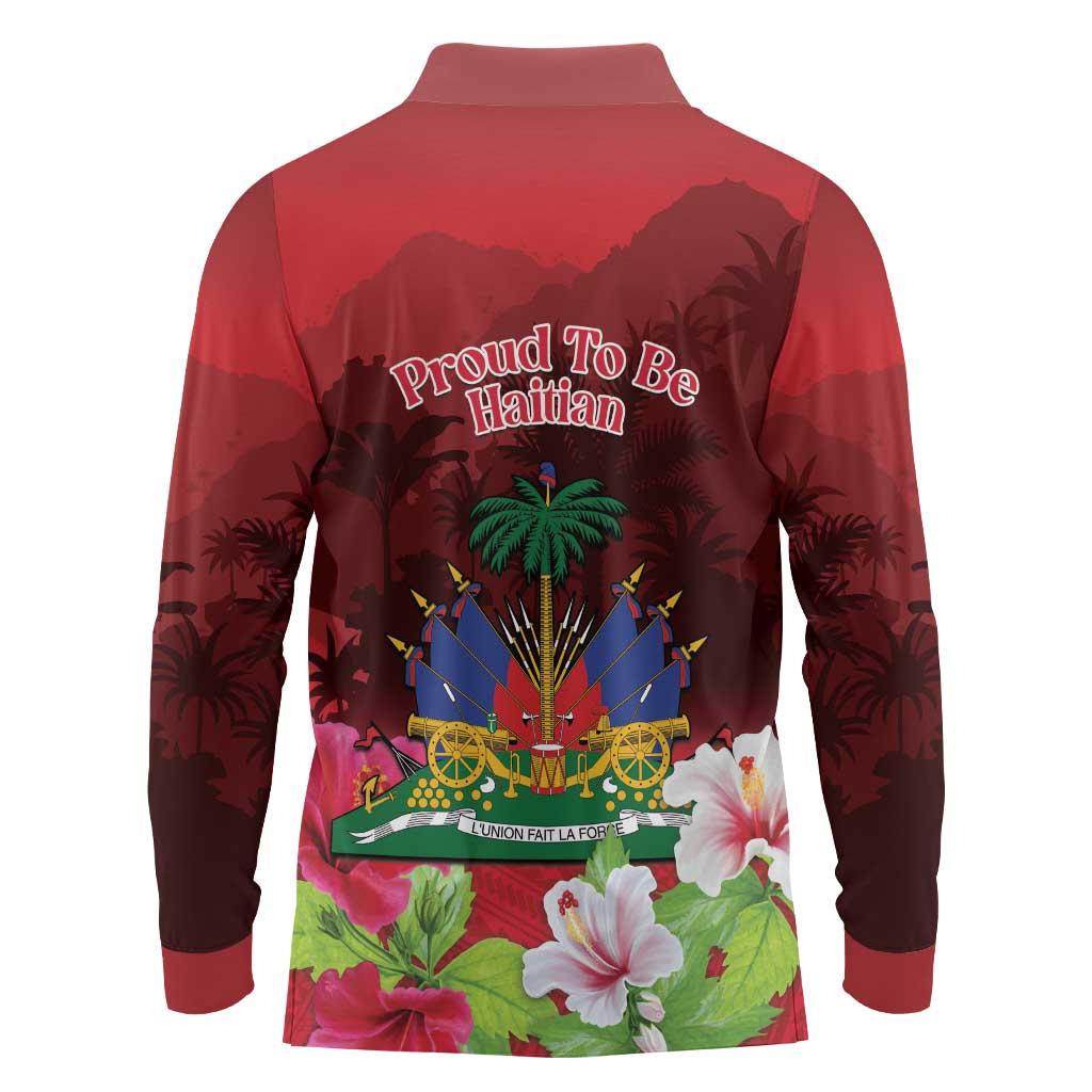 Ayiti-Cheri Independence Day Long Sleeve Polo Shirt Land of High Mountains