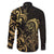 Gold And Black Aoteara Horse Racing Family Matching Mermaid Dress and Hawaiian Shirt NZ Maori Pattern