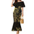 Gold And Black Aoteara Horse Racing Family Matching Mermaid Dress and Hawaiian Shirt NZ Maori Pattern