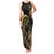 Gold And Black Aoteara Horse Racing Family Matching Tank Maxi Dress and Hawaiian Shirt NZ Maori Pattern
