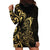 Gold And Black Aoteara Horse Racing Hoodie Dress NZ Maori Pattern